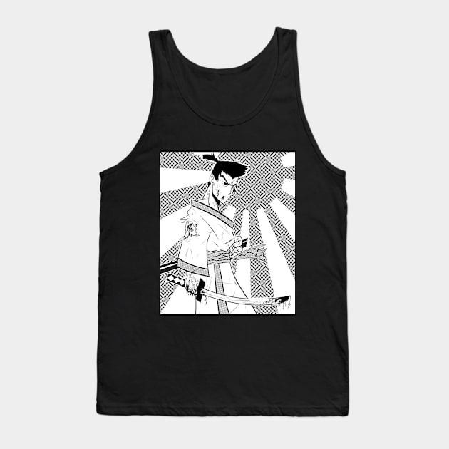 Samurai Jack Manga Style Tank Top by AchalDraws